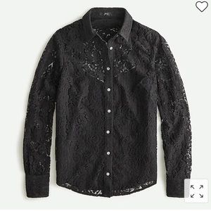 J.crew lace classic button up blouse